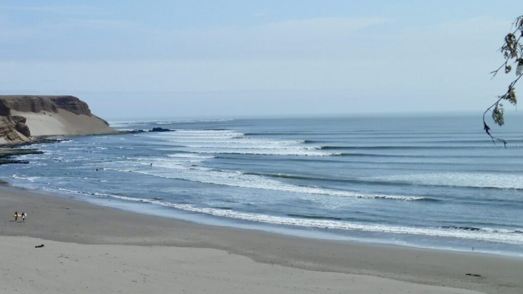 Long left-hand rides under crisp blue skies, with wave after wave peeling perfectly at Chicama, Peru.