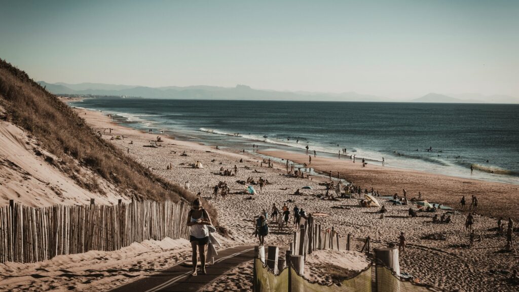 The ocean in Capbreton surf, France