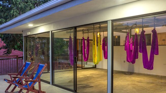Yoga studio of La Botella de Leche surf camp Tamarindo Costa Rica