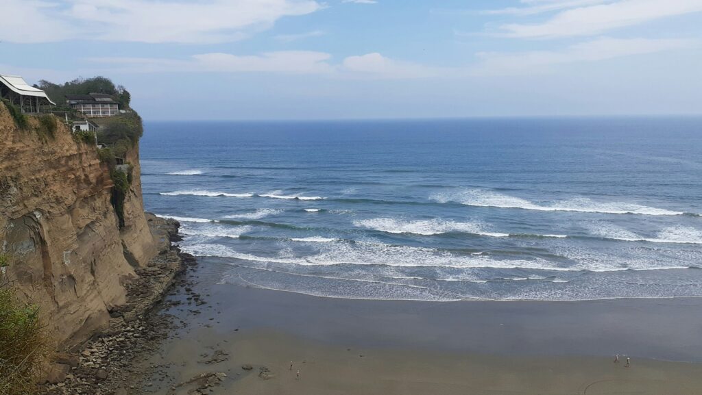 Cliff view of Montanita surf in Ecuador