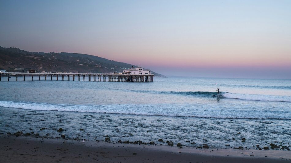 a surfer on a wave at Malibu surf First Point