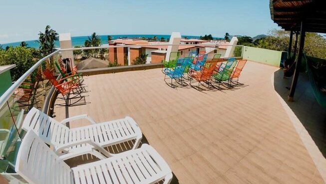 Rooftop view of Damo surf camp in Jaco Costa Rica