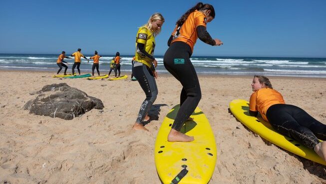 A Surfer learning at Portugal Surf Camp Algarve Beginner