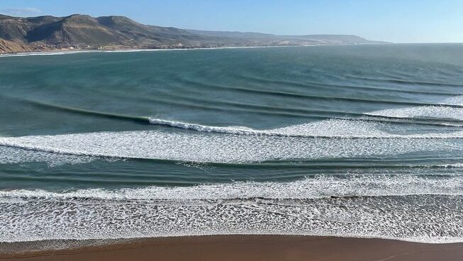 A shot of Imsouane surf bay taken by Clapo Surf Morocco Imsouane surf camp