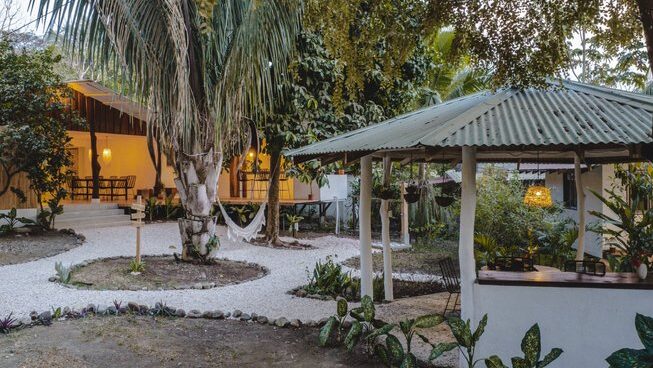 retreat and trees at Pura Vida Surfers surf camp in Santa Teresa