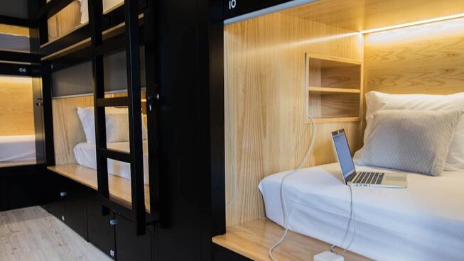 accommodation with bunk style beds at Sea Krew Surf Camp in Ericeira