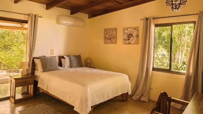 Accommodation and bed at Shambala Retreats surf camp Nosara, Costa Rica