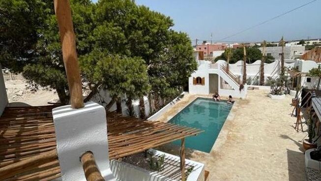 Accommodation and pool at Surf Camp Essaouira Morocco