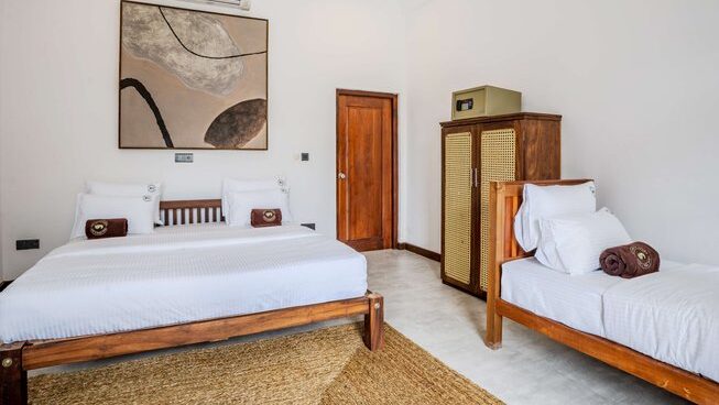 Accommodation and beds at The Greens Room Surf and Yoga Camp Sri Lanka