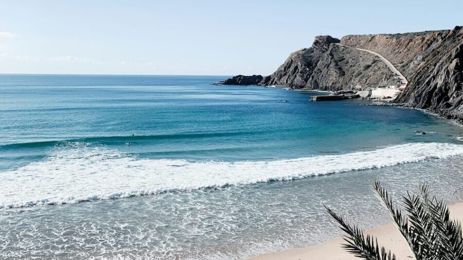 Blue water and cliffs at best surf camps in Portugal for beginners