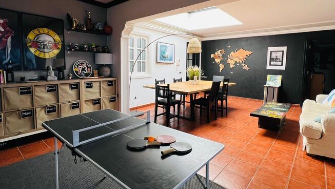 Accommodation with ping pong table at High Voltage Adventure