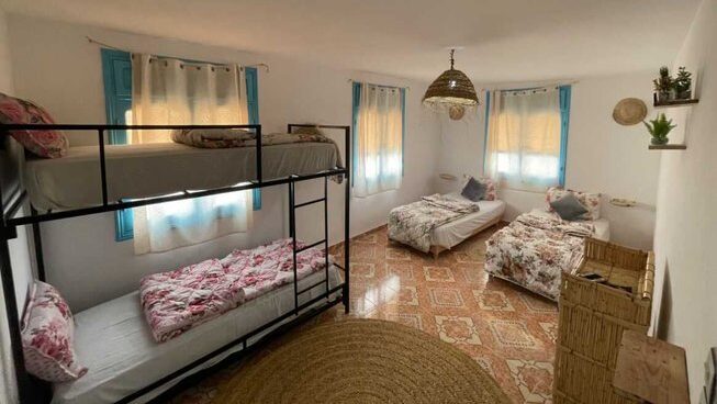 Accommodation with bunk beds at Paddle Out Morocco surf camp