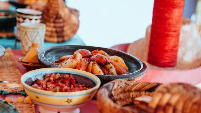 Moroccan food at Sand Surf Morocco surf camp