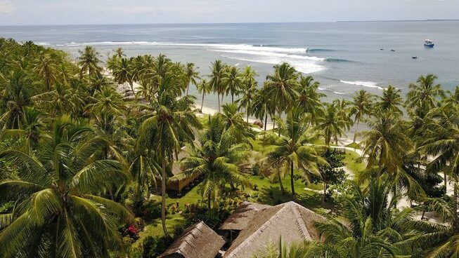 Kingfisher Mentawai accommodation overlooking the surf