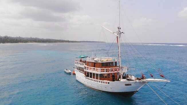 Maki Boat in the water at Mentawai