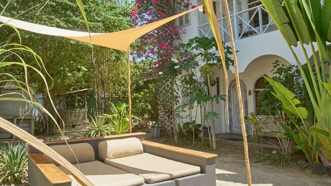 outside chilling out area at Isla Indah Retreat and Monkey Surfing