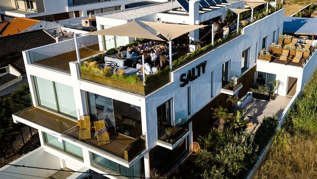 Drone shot of The Salty Peniche surf camp