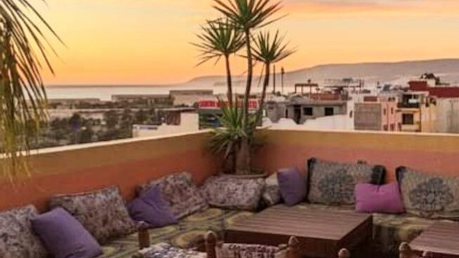 Sunset views at surf camp Crocro Surf Maroc