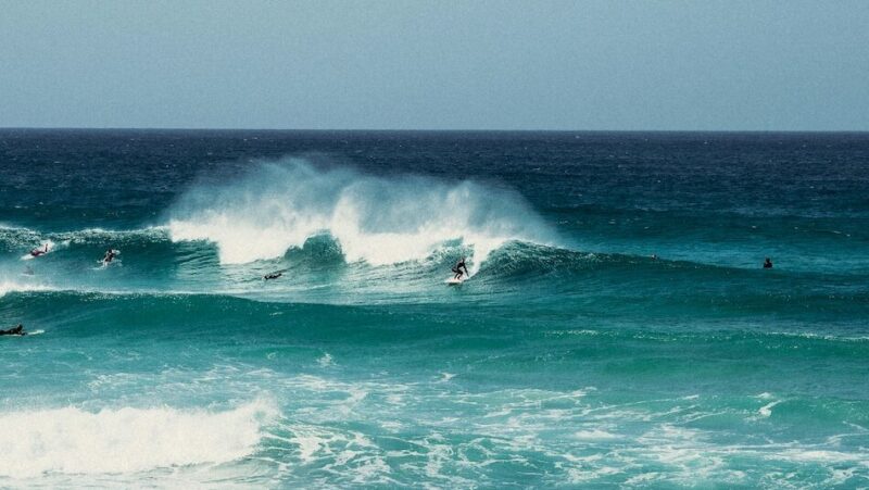 Surf in Fuerteventura Canary Islands with blue skies