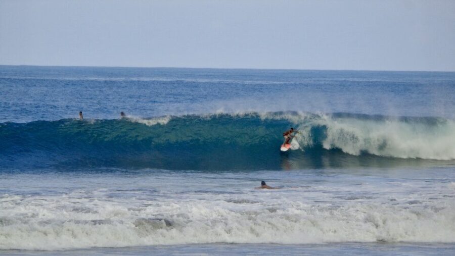 Surfer on a wave in Santa Teresa Costa Rica