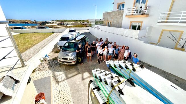 Peniche Surf Lodge going for a surf
