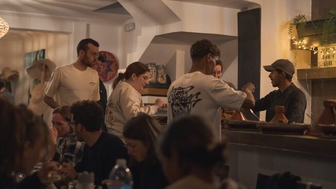 People eating tagines at The Surf Hotel Morocco