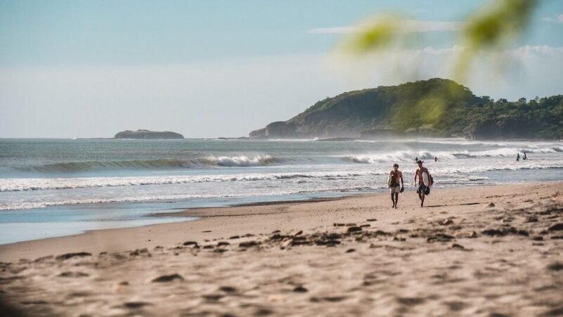 Two people on a beach in Nicaragua